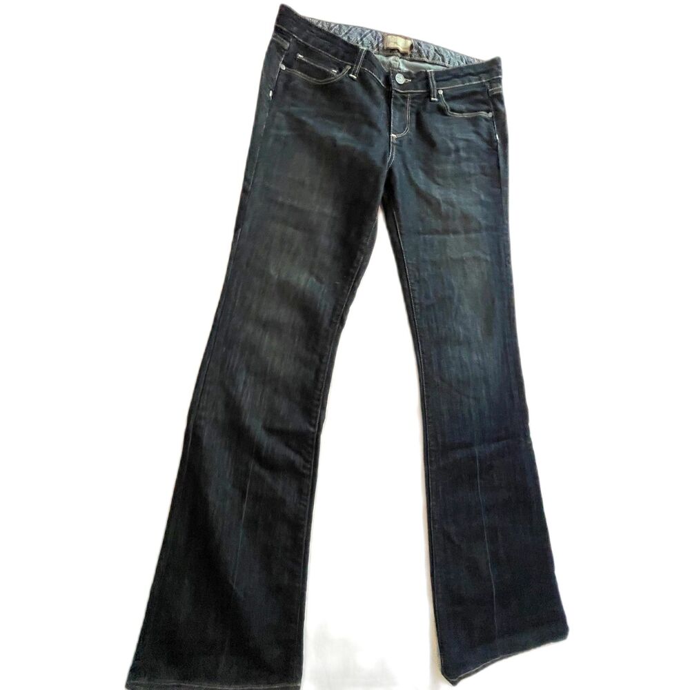PAIGE Medium Wash Laurel Canyon Lowrise Boot Cut Jeans Siz 28 USA MADE Excellent - Picture 4 of 13